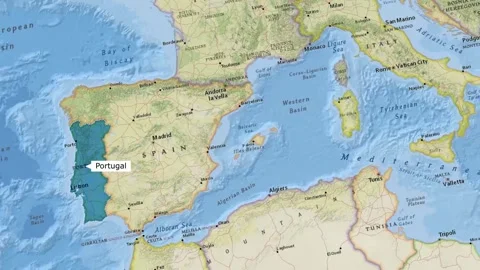 Portugal Map New Style Stock Footage 294088071