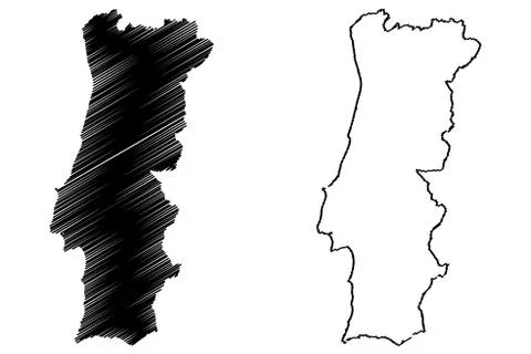 Portugal map vector Stock Illustration