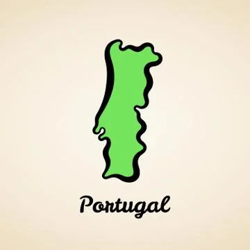 Portugal - Outline Map Stock Illustration