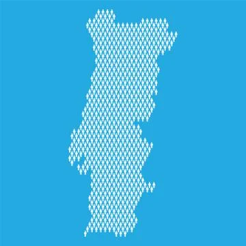 Portugal population. Statistic map made from stick figure people Illustrazione stock