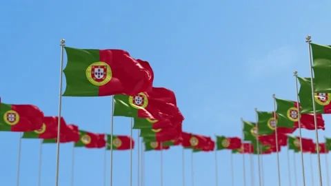 Portugal Row Of Flags Animation Видео 148782708