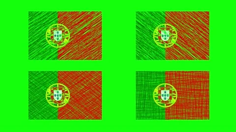 Portugal Scribble Animation on Green Screen Background. Looping seamless an.. Stock Footage 226908331