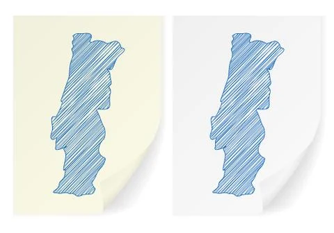 Portugal scribble map Stock Illustration
