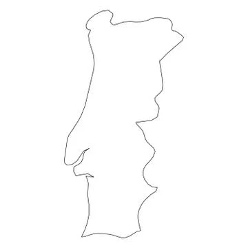 Portugal - solid black outline border map of country area. Simple flat vector イラスト素材