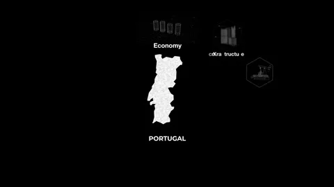 Portugal technology map with animated charts Stock Footage 340981444