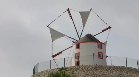 Portugal, a typical windmill Stock Footage 58892623