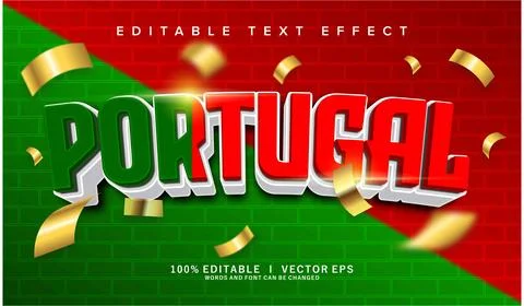 Portugal vector text effect with modern style design Stock Illustration