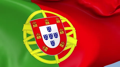 Portugal Waving Flag Background Loop Stock Footage 64232448