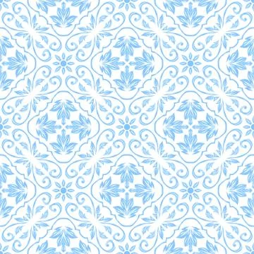 Portuguese azulejo ceramic tile pattern. Stock Illustration