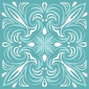 Portuguese azulejo ceramic tile pattern. Stock Illustration