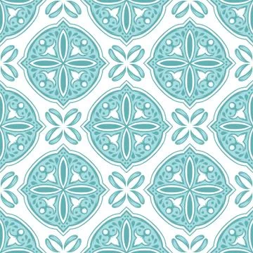 Portuguese azulejo ceramic tile pattern. Stock Illustration