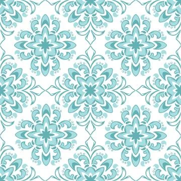Portuguese azulejo ceramic tile pattern. Stock Illustration