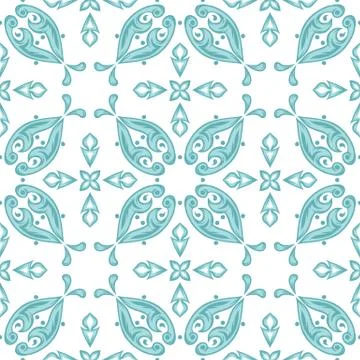 Portuguese azulejo ceramic tile pattern. Stock Illustration
