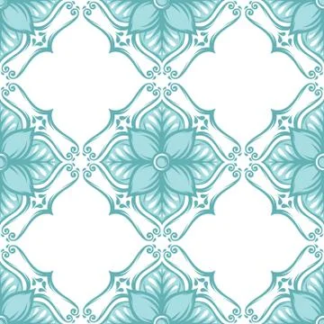 Portuguese azulejo ceramic tile pattern. Illustrazione stock