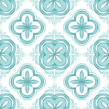 Portuguese azulejo ceramic tile pattern. Illustrazione stock