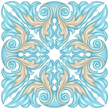 Portuguese azulejo ceramic tile pattern. Illustrazione stock