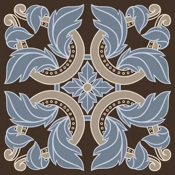 Portuguese azulejo ceramic tile pattern. Stock Illustration