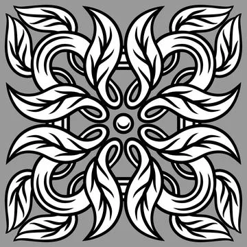 Portuguese azulejo ceramic tile pattern. Mediterranean traditional ornament Stock Illustration