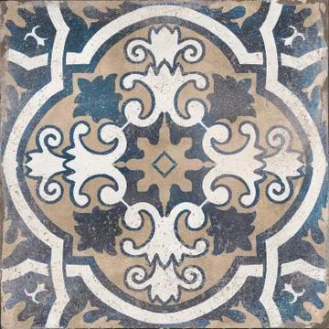 Portuguese ceramic pattern tile. Stock Photos