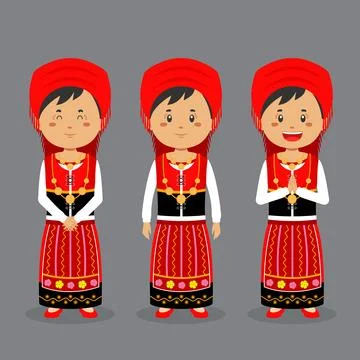 Portuguese Character with Various Expression Stock Illustration