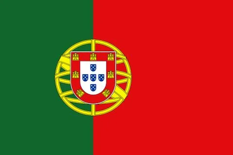 Portuguese flag, flat layout, vector illustration Stock Illustration