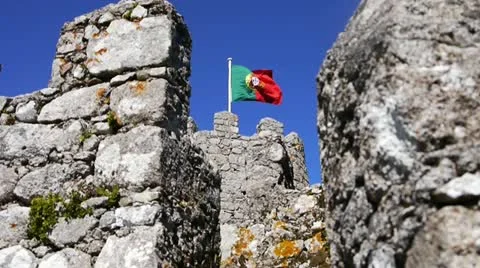 Portuguese flag Stock Footage 10898587