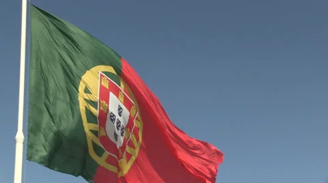 The Portuguese flag Stock Footage 24855384