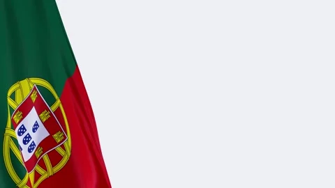 Portuguese flag loop background left side with copy space on the left 스톡 동영상 332251990