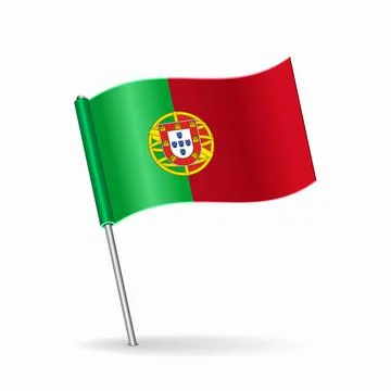 Portuguese flag map pointer layout. Vector illustration. Stock Illustration