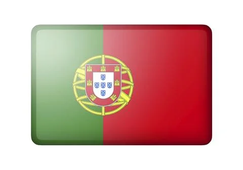 The Portuguese flag. Rectangular matte icon. Isolated on white background Stock Illustration