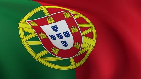 Portuguese flag, slow motion loop animation, full screen 스톡 동영상 309990856