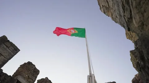 Portuguese Flag Waving Stock Footage 330303716