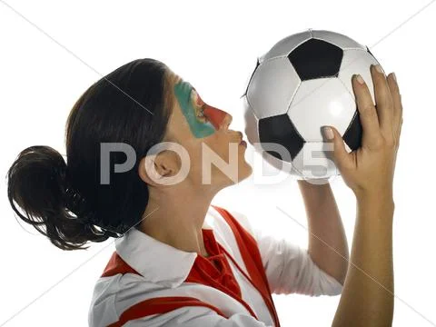 Portuguese football fan Stock Photos