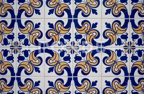 Portuguese glazed tiles. Stock Photos