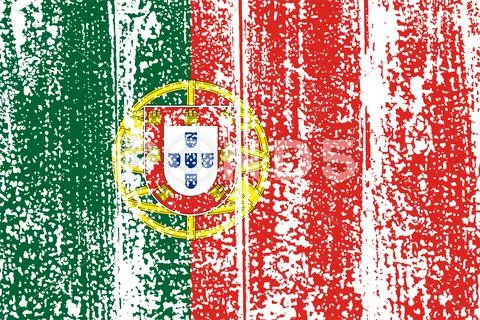 Portuguese Grunge Flag. Vector Illustration.