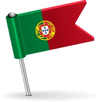Portuguese pin icon flag. Vector illustration Stock Illustration
