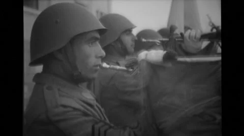 Portuguese squad raising bugle Stock Footage