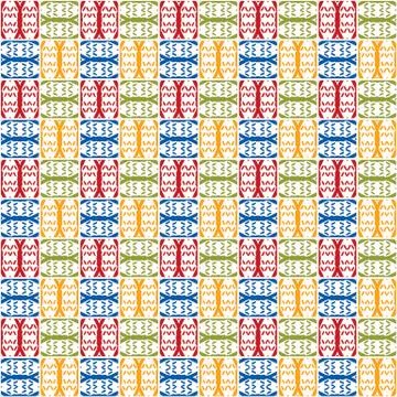 Portuguese Vector Tile Azulejo Pattern. Seamless Lisbon. Blue Red Yellow on Stockillustratie