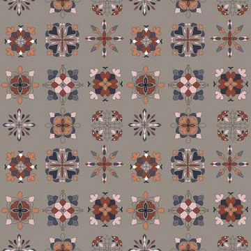 Portuguese vector tiles pattern, Lisbon seamless black and white tile design Stock Illustration