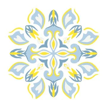 Portuguese vector tiles pattern, Lisbon seamless black and white tile design 库存插图