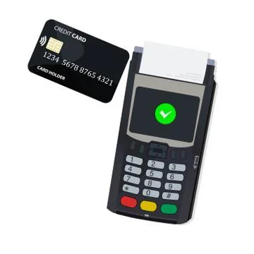  POS and NFC payment technology concept. Payment by bringing the device closer t Stock Illustration