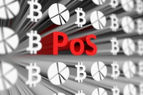 POS concept blurred background 3d render illustration Stock Illustration