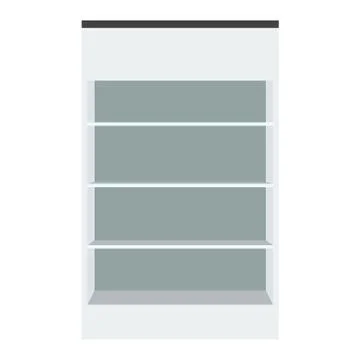 POS display mockup - front view. Flat and solid color design vector Stock Illustration