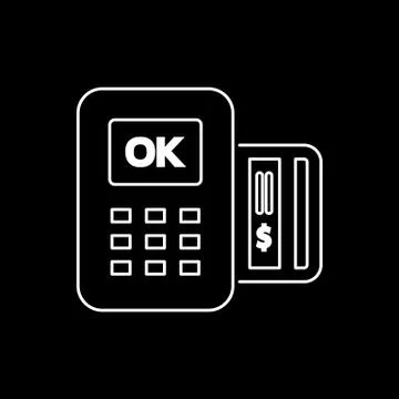 POS icon flat style simple vector illustration. Payment terminal Stock Illustration