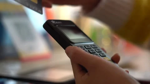 POS machine credit card consumption payment Stock Footage 134147941