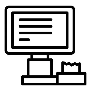 Pos machine icon outline vector. Cash register Stock Illustration