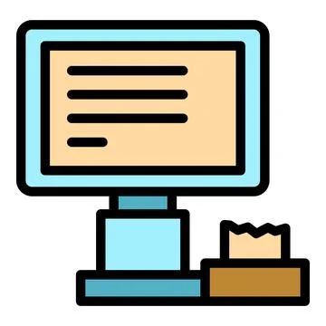 Pos machine icon vector flat Stock Illustration