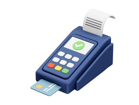 Pos machine payment terminal icon illustration 3d rendering Stock Illustration