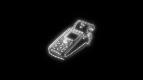 POS Outline Icon in HD Video Neon Animation Stockbeeldmateriaal 304552500