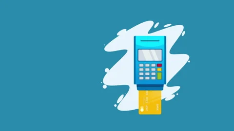 Pos Payment Machine And Card Background Stock Footage 258431638